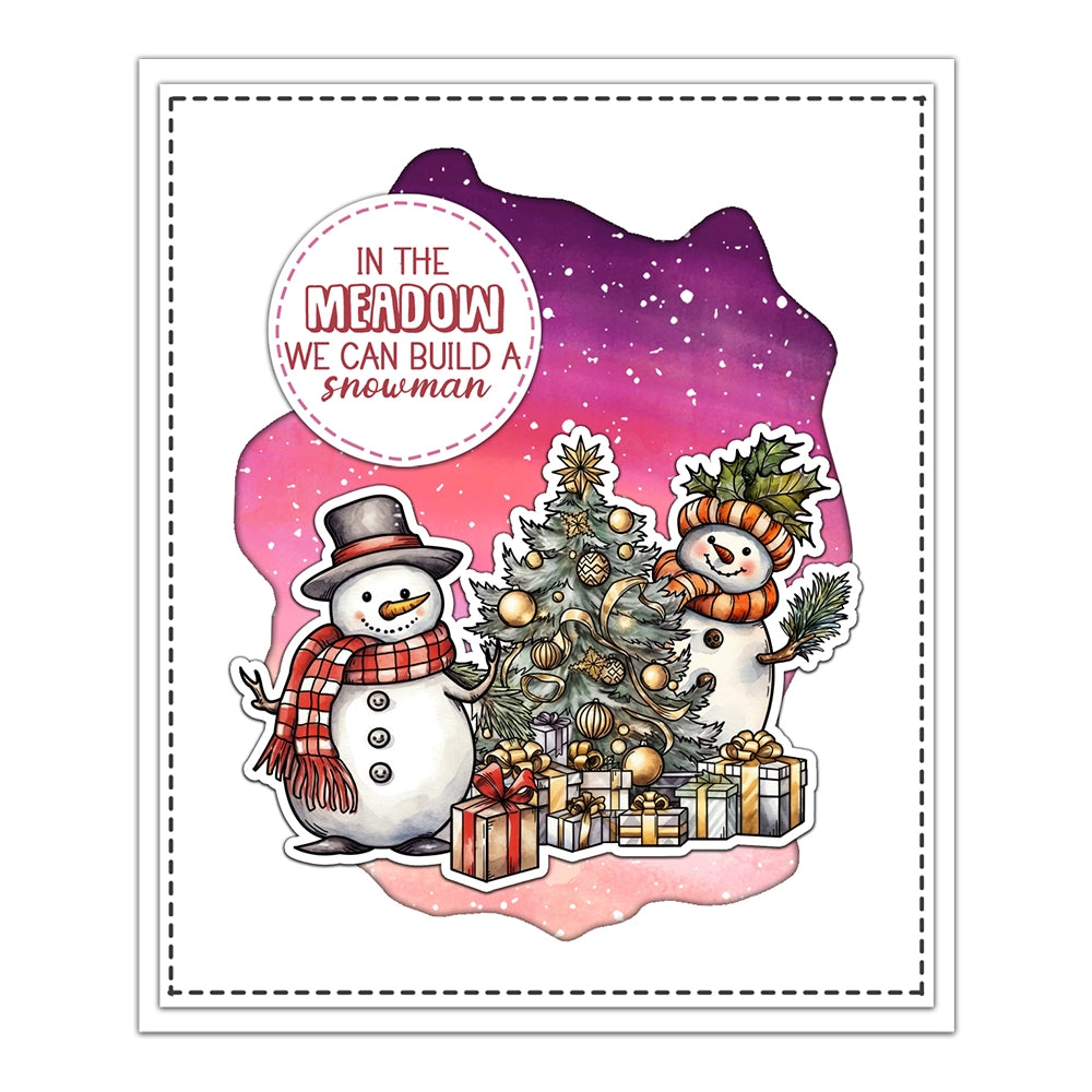 Winter Snowman Christmas Gift Dies & Stamps Set