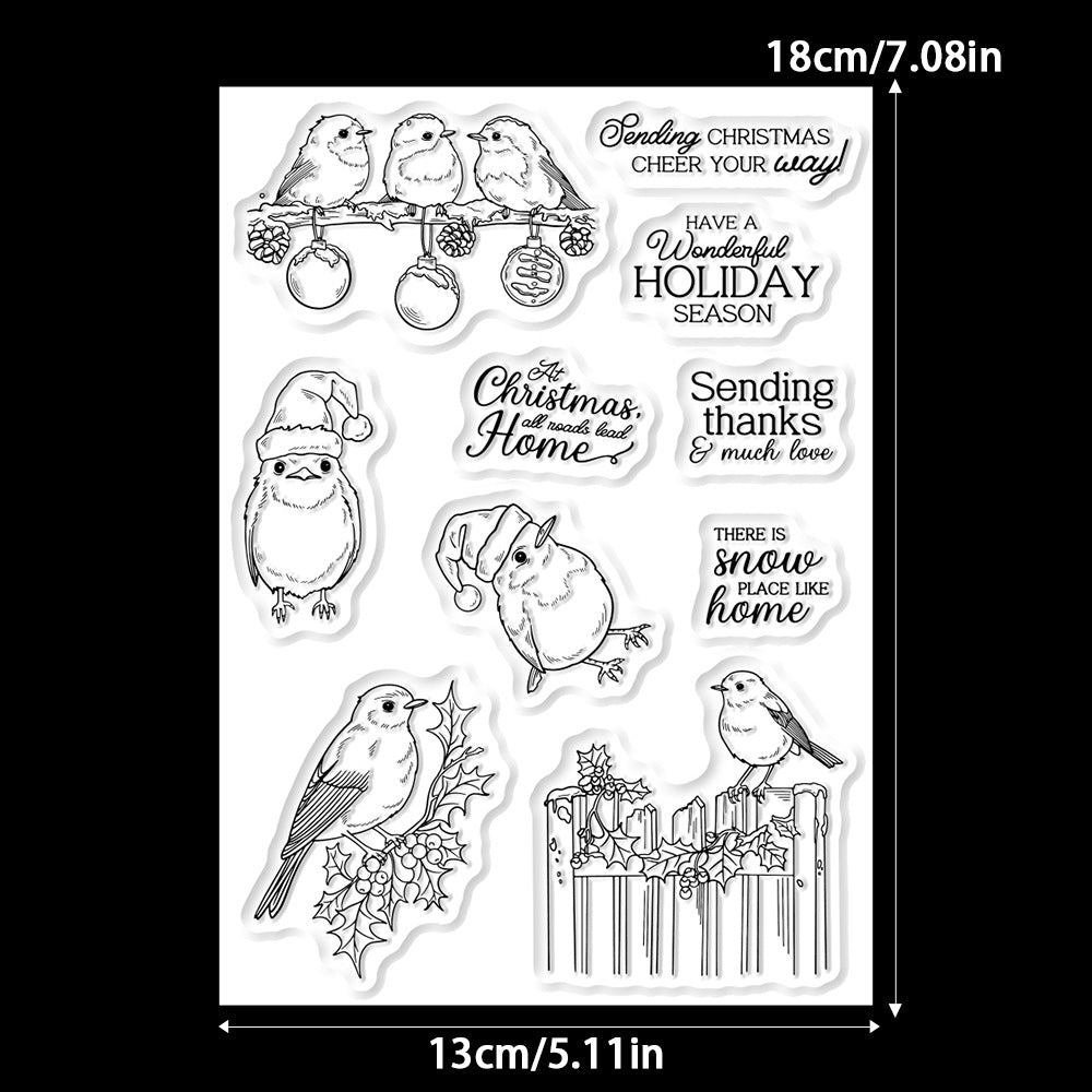 Christmas Bird Dies & Stamps Set
