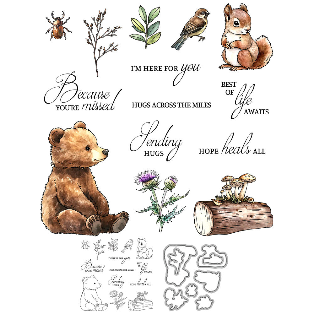 Forest Animals Dies & Stamps Set