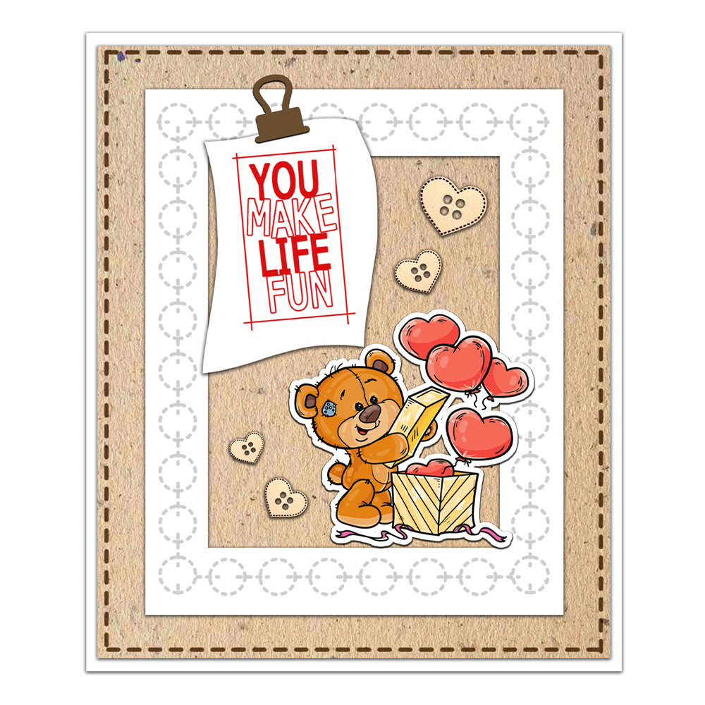 Valentine's Day Teddy Bear Clear Stamps