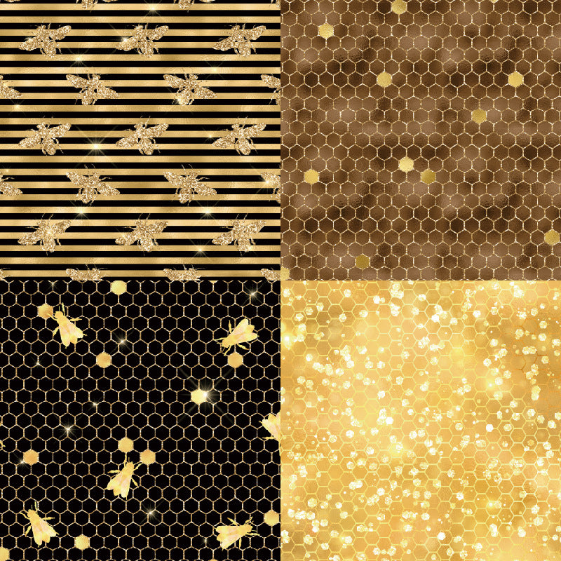 24PCS 6" Golden Hive Scrapbook Paper & Cardstock