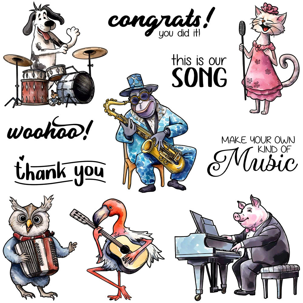 Forest Animals Music Band Dies & Stamps Set