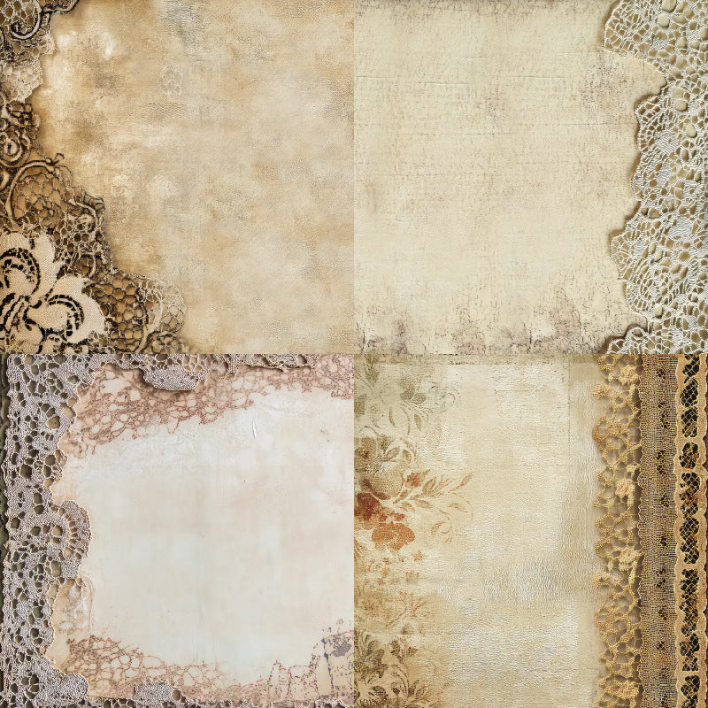 24PCS 6" Vintage Lace Scrapbook Paper & Cardstock