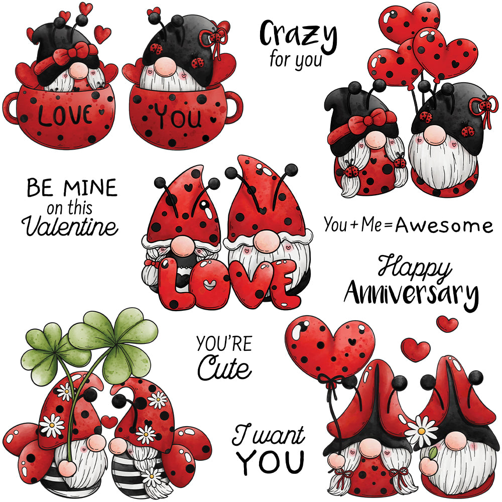 Valentine's Day Cute Gnomes Dies & Stamps Set