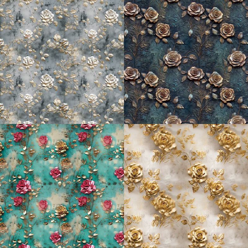 24PCS 6" Roses Scrapbook Paper & Cardstock