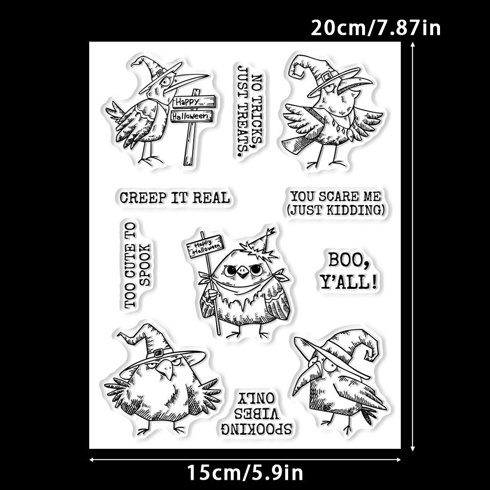 Halloween Cute Birds Dies & Stamps Set