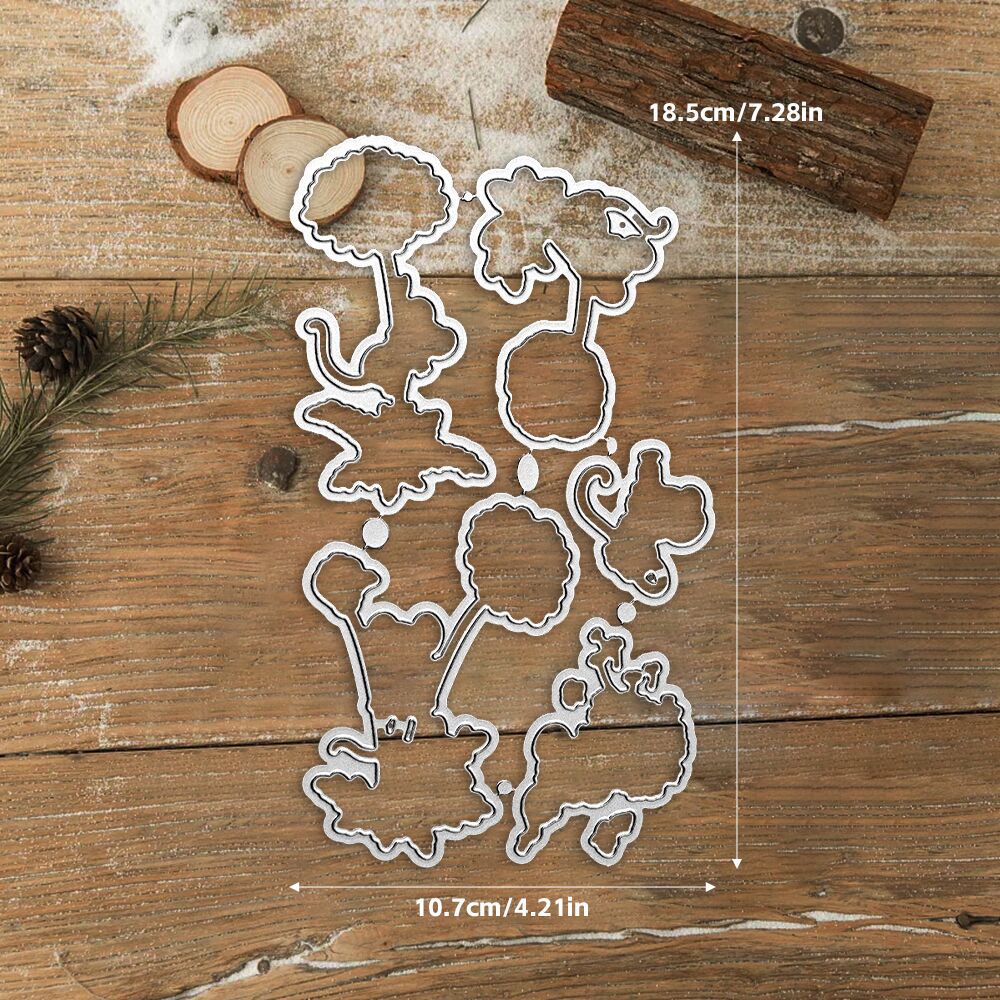 Cute Mice Flowers Dies & Stamps Set