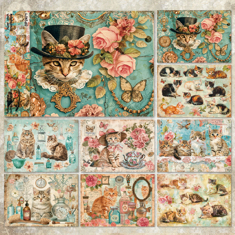A5 Chic Cats Rose Journal Scrapbook Paper
