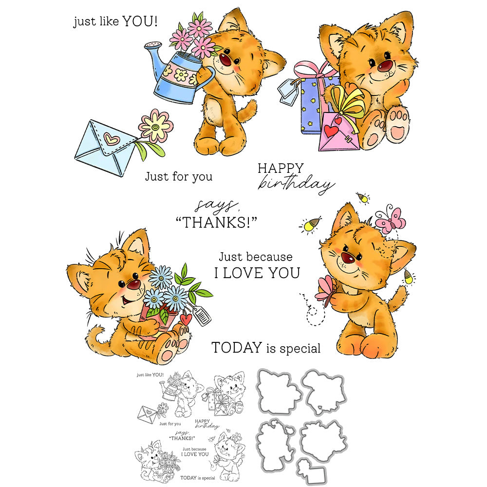 Happy Kitten Dies & Stamps Set