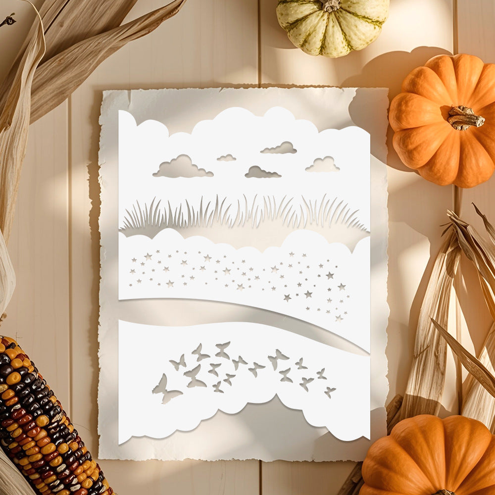 Clouds Stars Butterflies DIY Painting Hollow Stencil