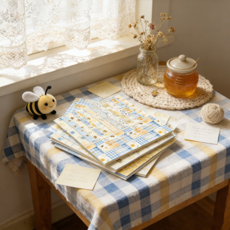 24PCS 6" Bee Check Scrapbook Paper & Cardstock