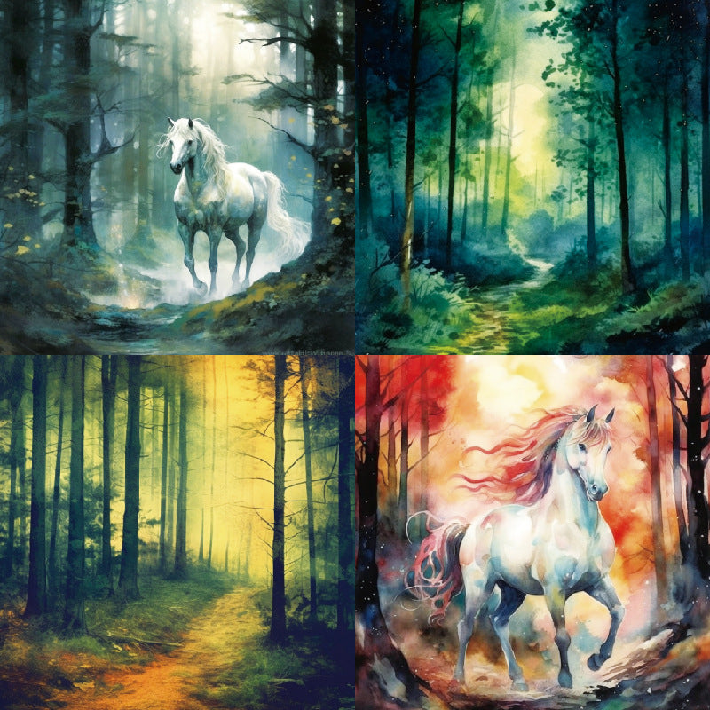 24PCS 6" Horse In Woods Scrapbook Paper & Cardstock