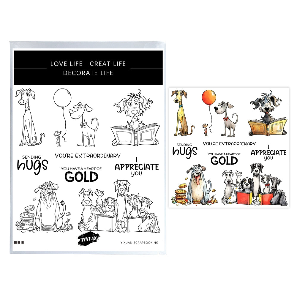 Happy Funny Puppies Dies & Stamps Set