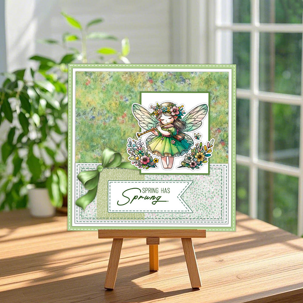 Spring Flower Elves Clear Stamps