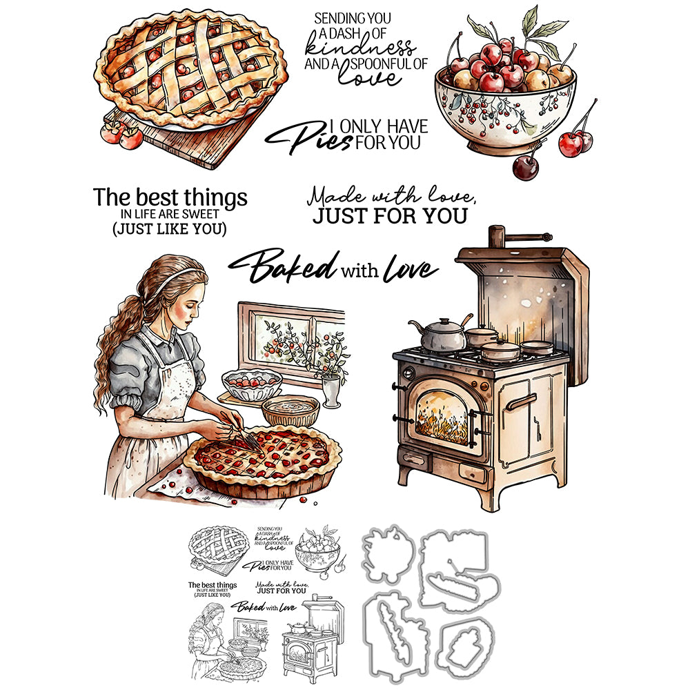 Women Cooking Pastry Dies & Stamps Set