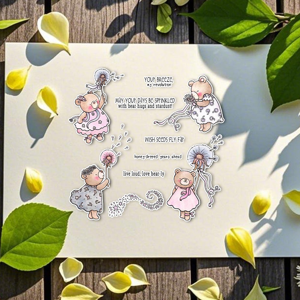 Dandelion Bear Clear Stamps