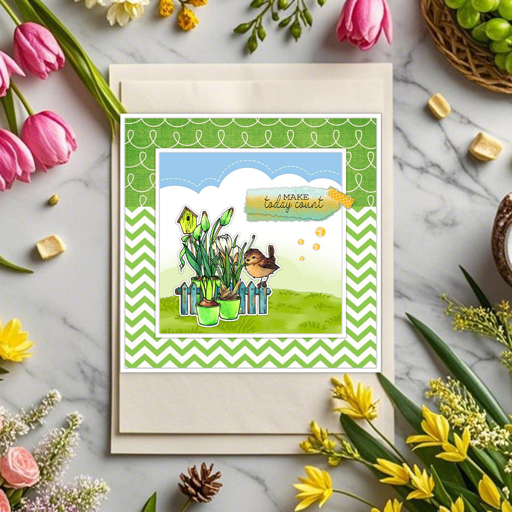 Flowers and Birds Dies & Stamps Set