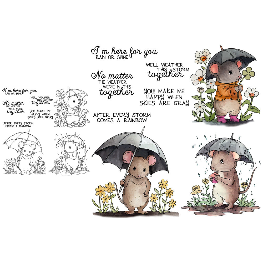 Mouse Holding an Umbrella Dies & Stamps Set