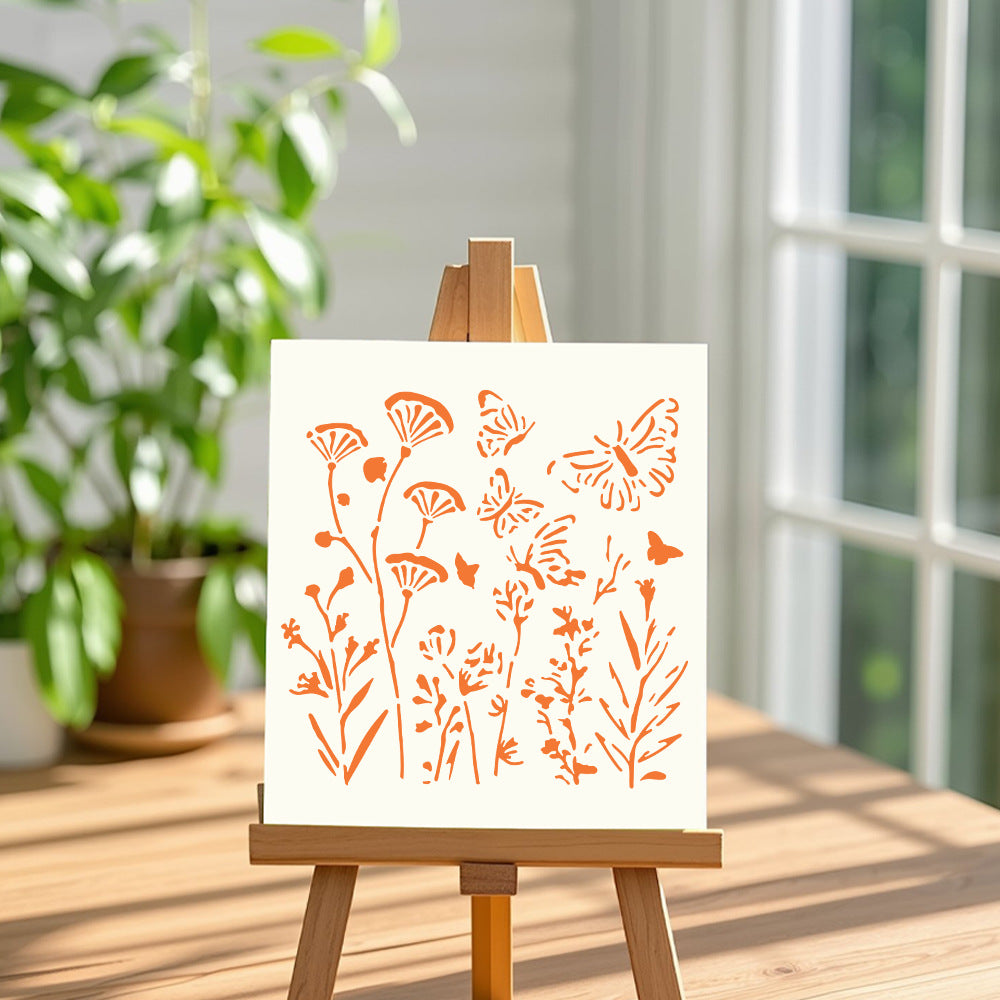 Flowers and Butterflies DIY Painting Hollow Stencil