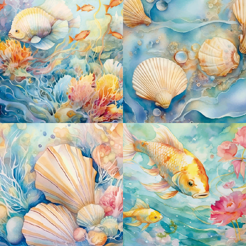 24PCS 6" Ocean Aquarium Scrapbook Paper & Cardstock