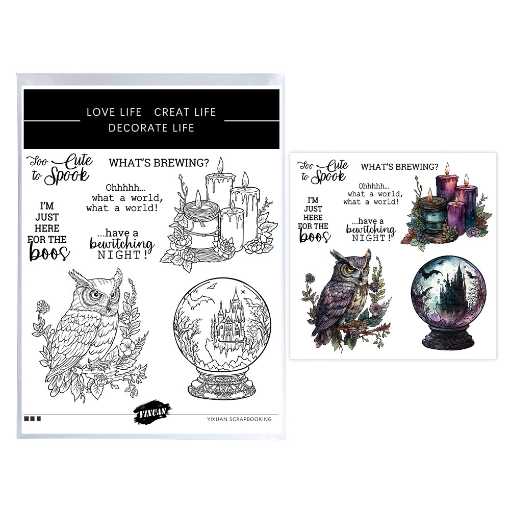 Magic Crystal Ball Owl Dies & Stamps Set