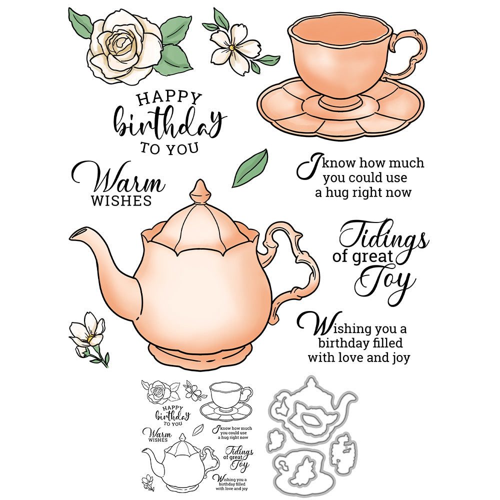 Afternoon Tea Time Dies & Stamps Set
