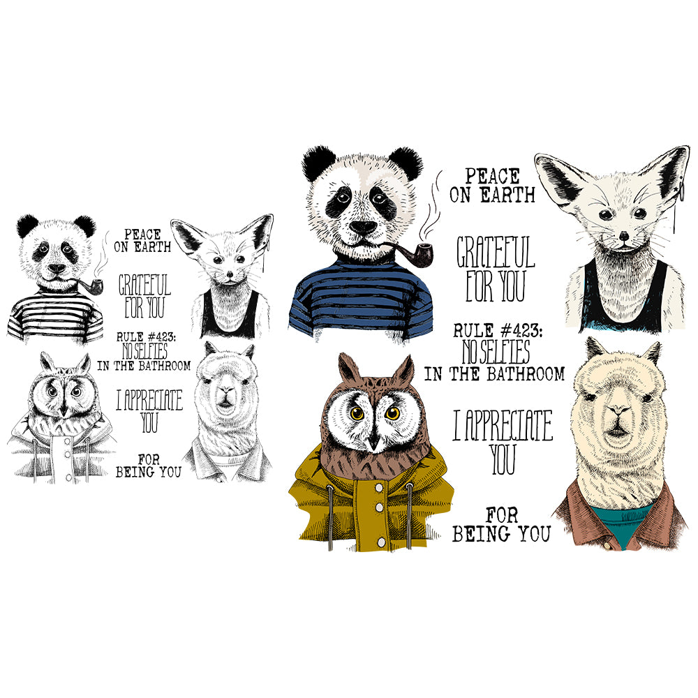 Cute and Funny Animals Clear Stamps