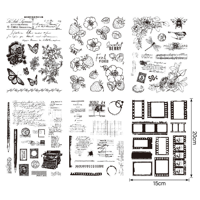 Vintage Style DIY Scrapbook Clear Stamps