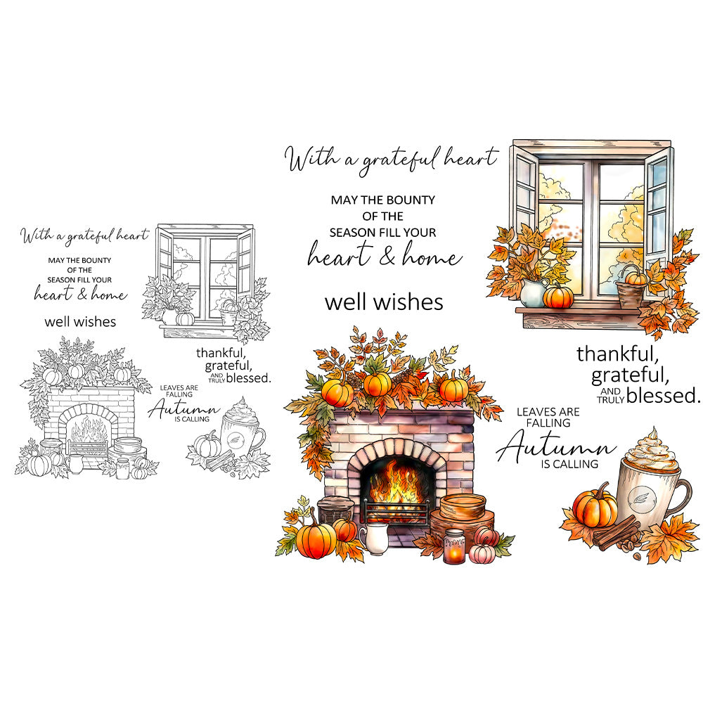 Beautiful Autumn Scenery Dies & Stamps Set