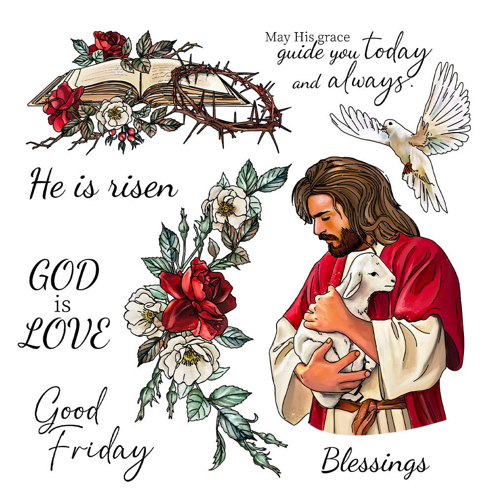Jesus Flowers Animals Dies & Stamps Set