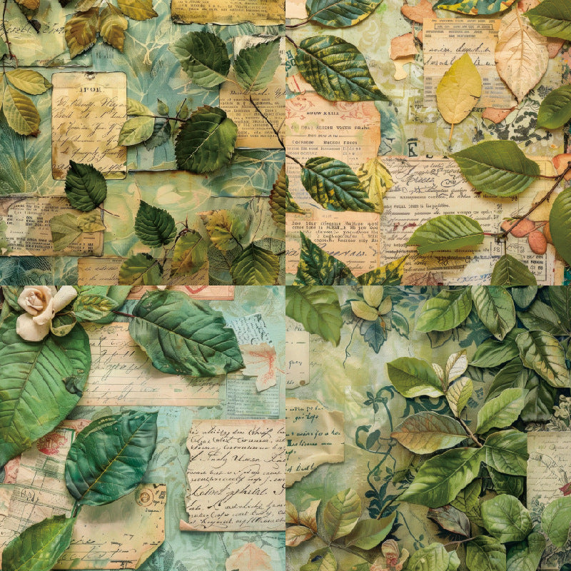 24PCS 6" Leaves Scrapbook Paper & Cardstock