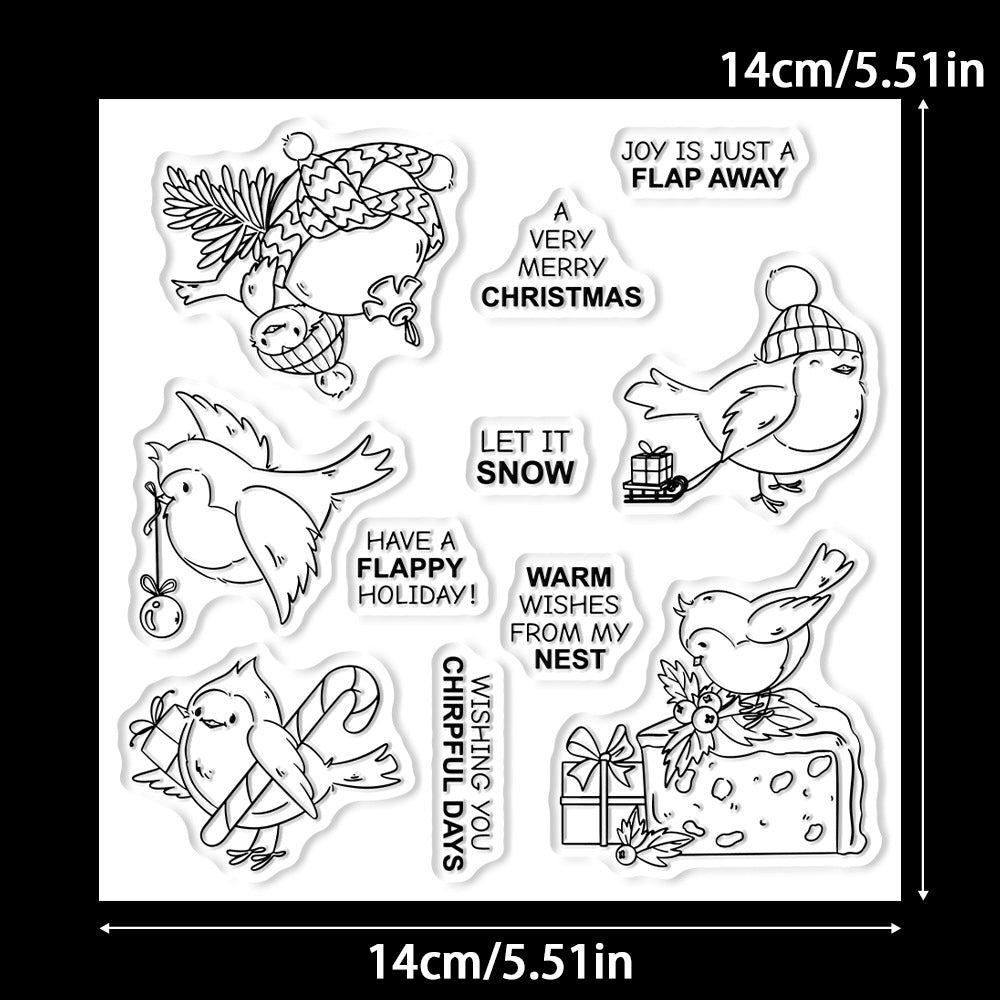 Christmas Cake Bird Dies & Stamps Set