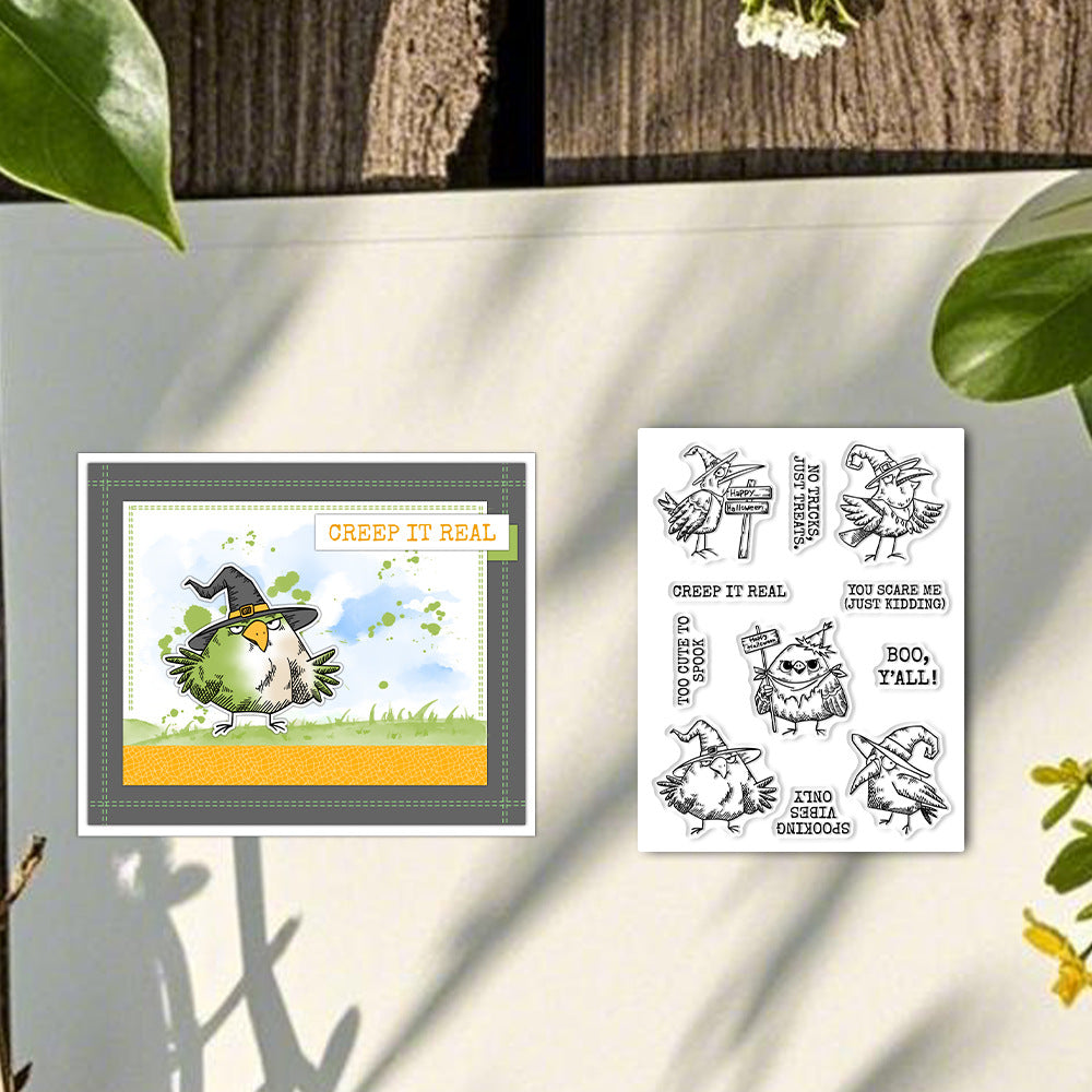 Halloween Cute Birds Dies & Stamps Set