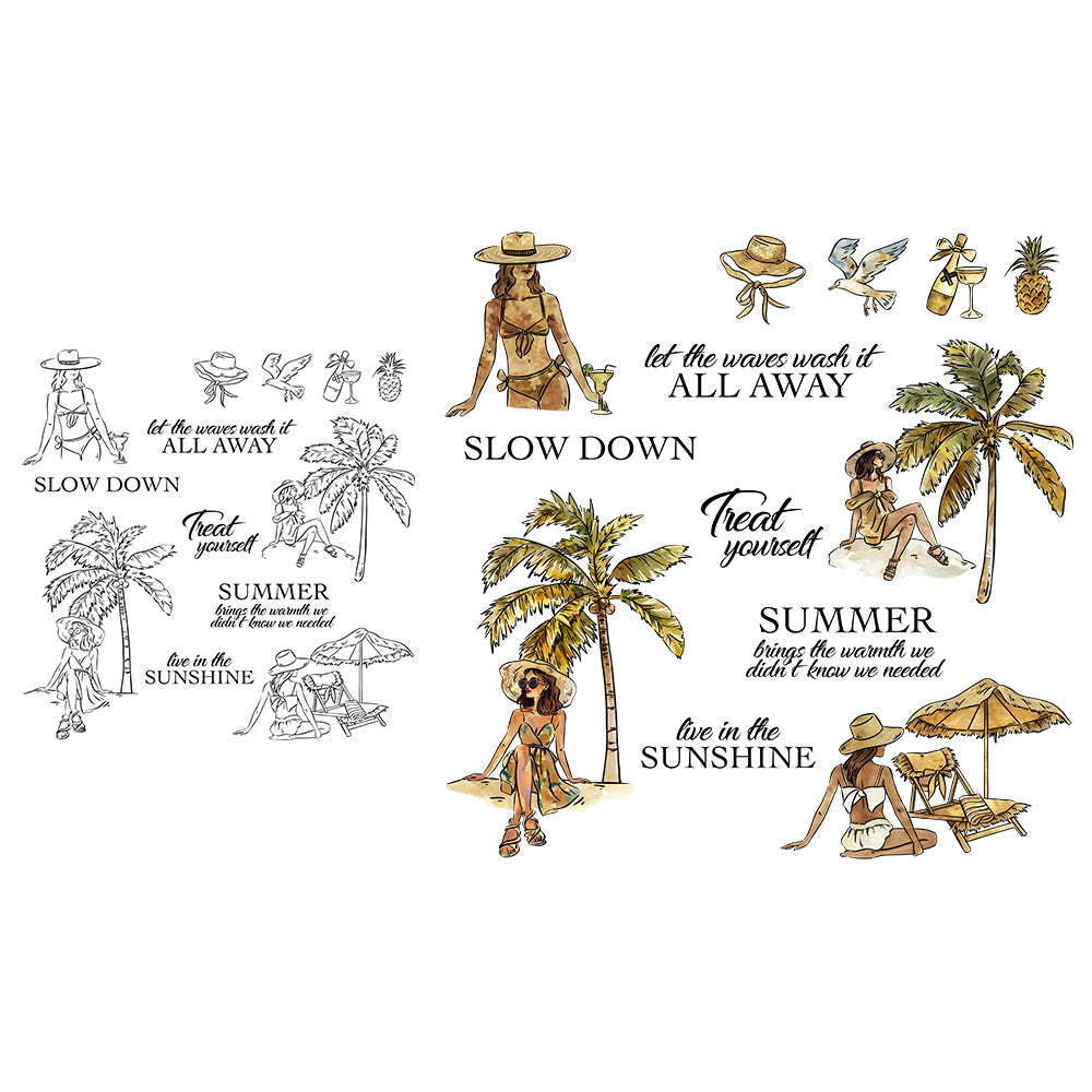 Beach Girl Clear Stamps