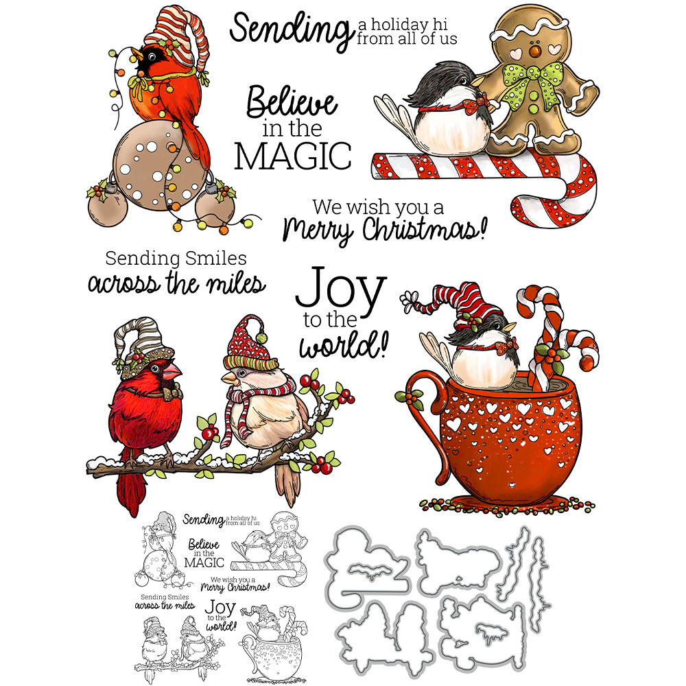 Christmas Bird Dies & Stamps Set