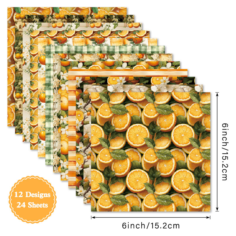 24PCS 6" Sunny Pulp Scrapbook Paper & Cardstock