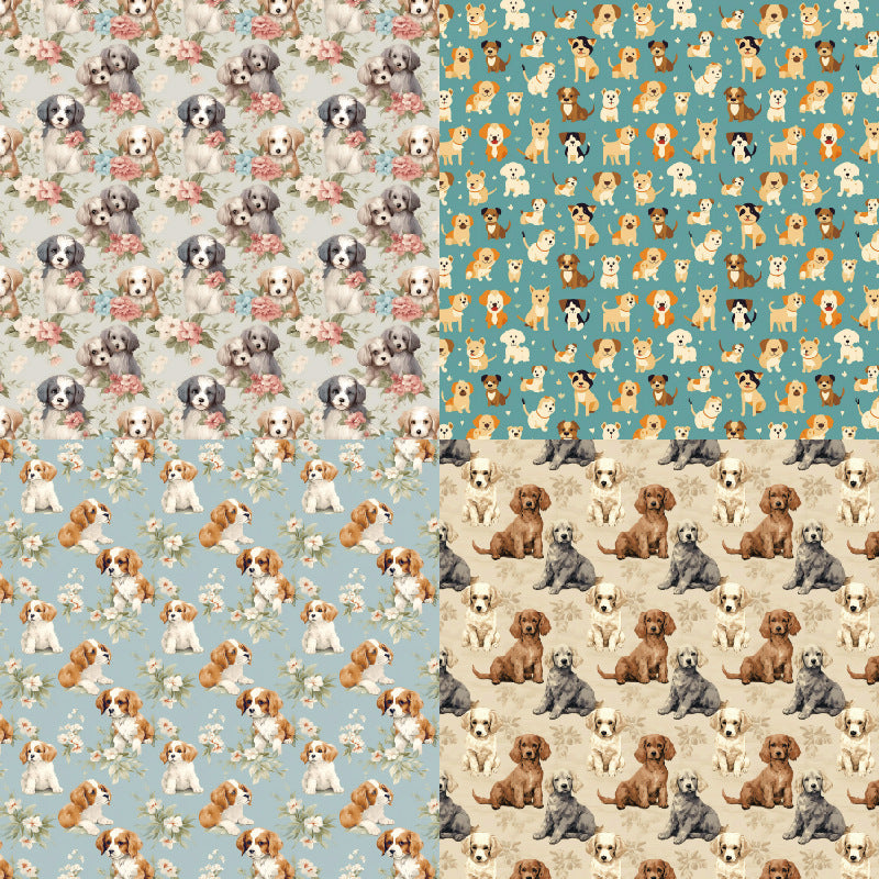 24PCS 6" Puppy Scrapbook Paper & Cardstock