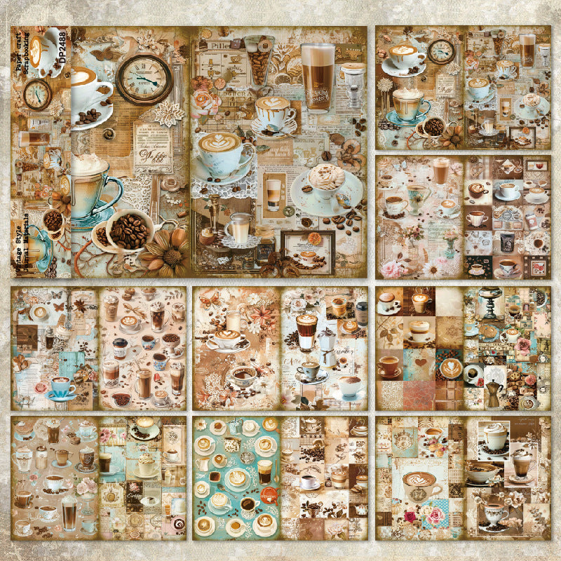 A5 Vintage Coffee Journal Scrapbook Paper