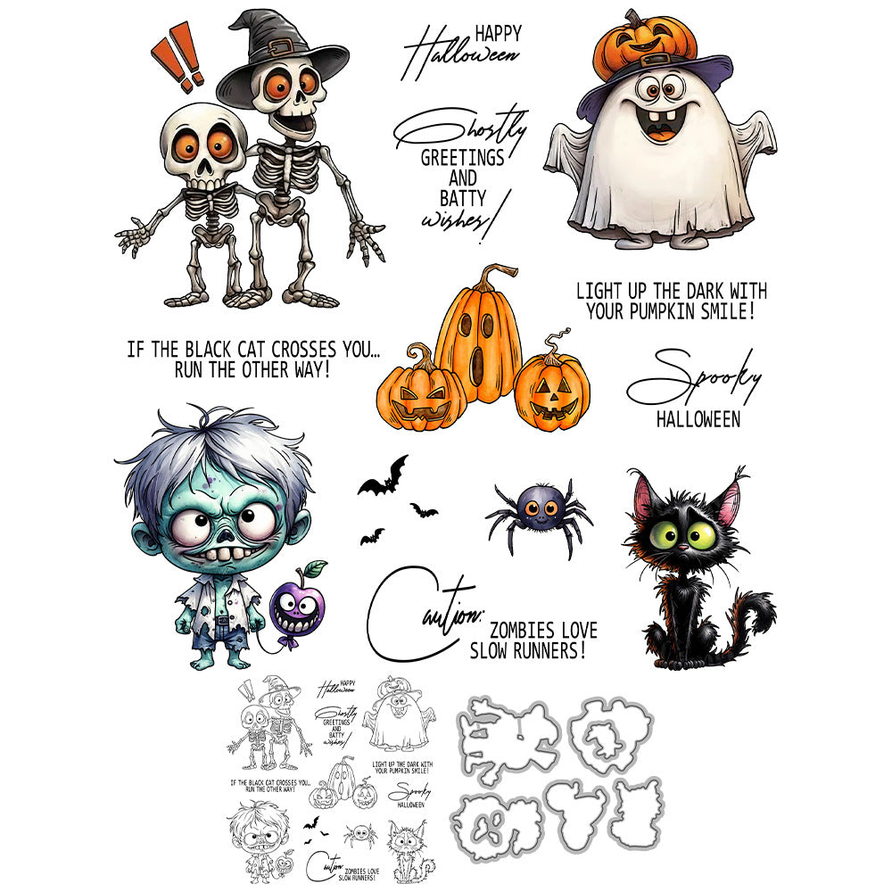 Halloween Skeleton Ghost Dies & Stamps Set