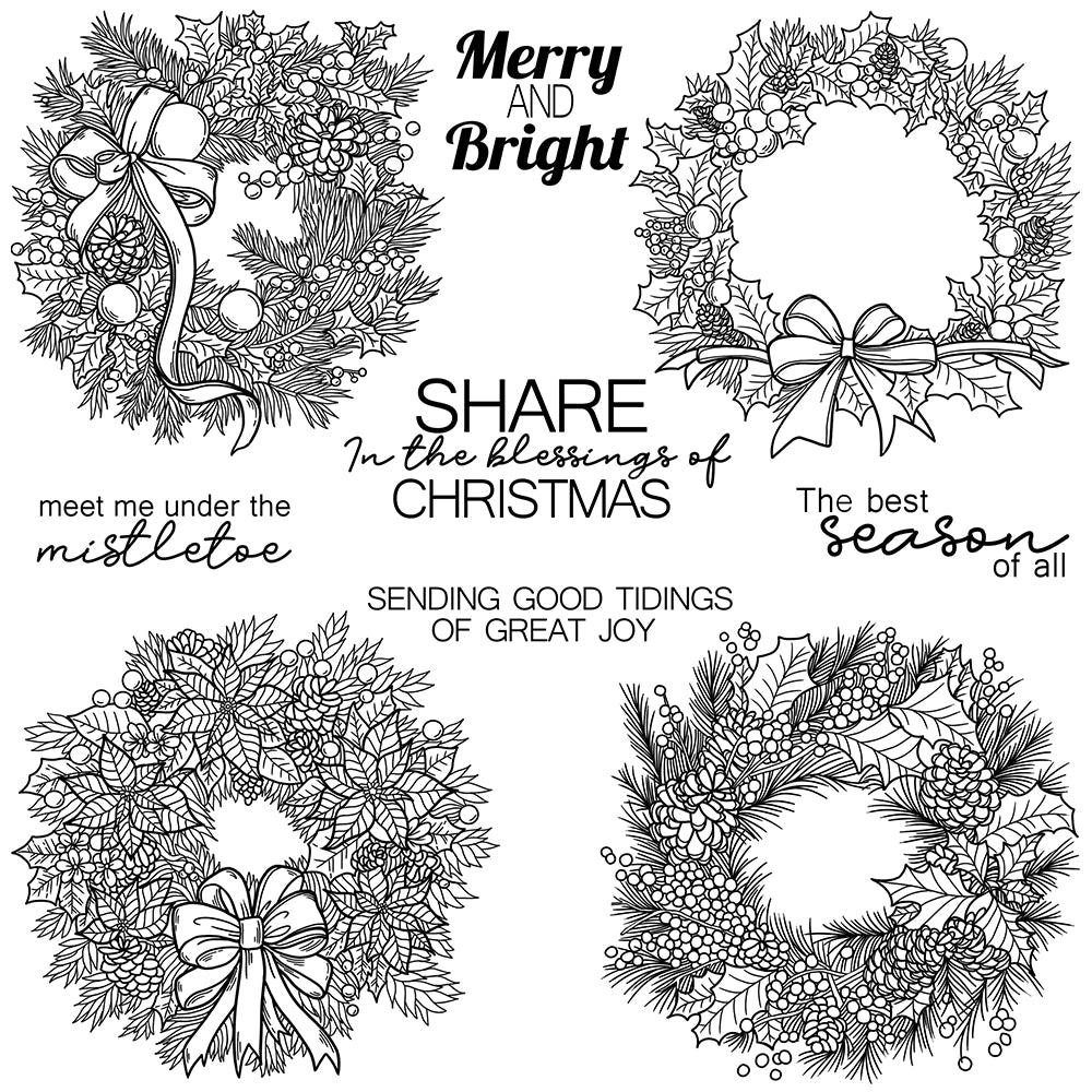 Christmas Wreath Dies & Stamps Set