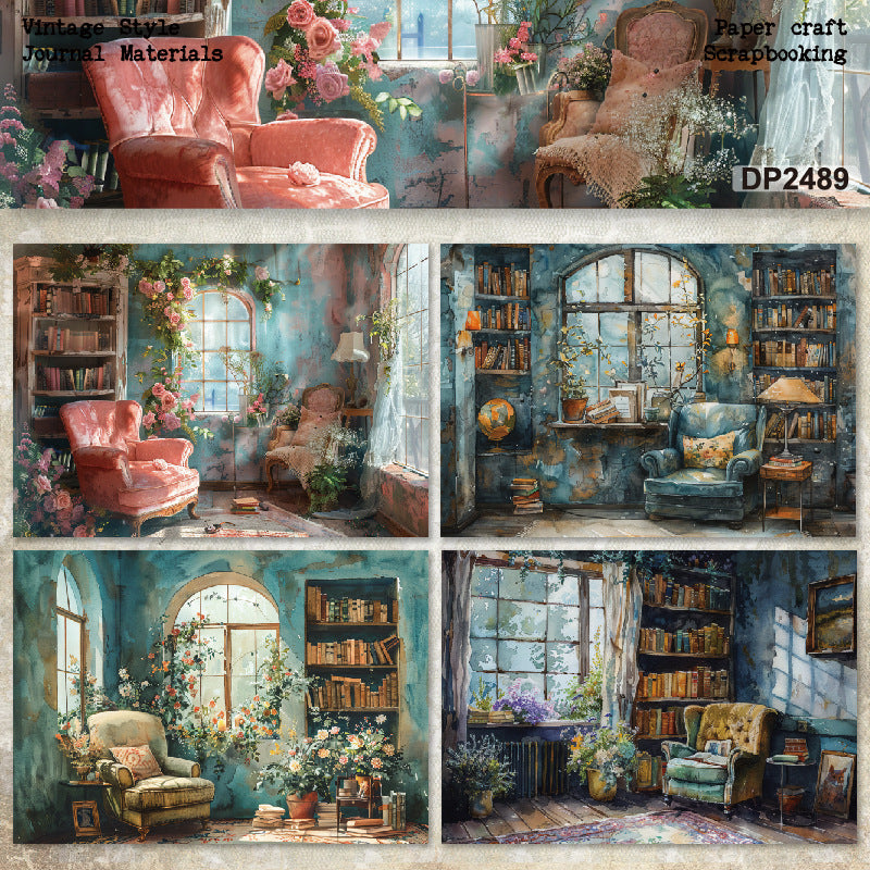 A5 Cozy Reading Nook Journal Scrapbook Paper
