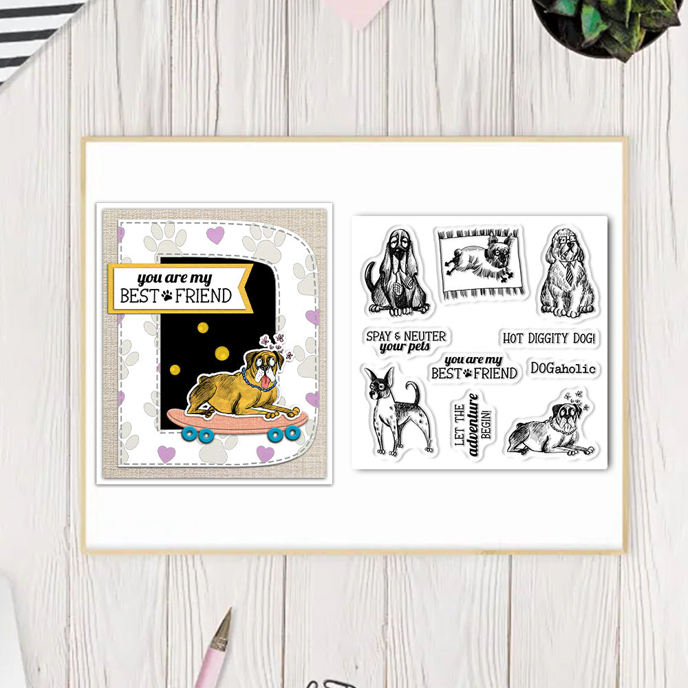 Cute Puppy Dies & Stamps Set