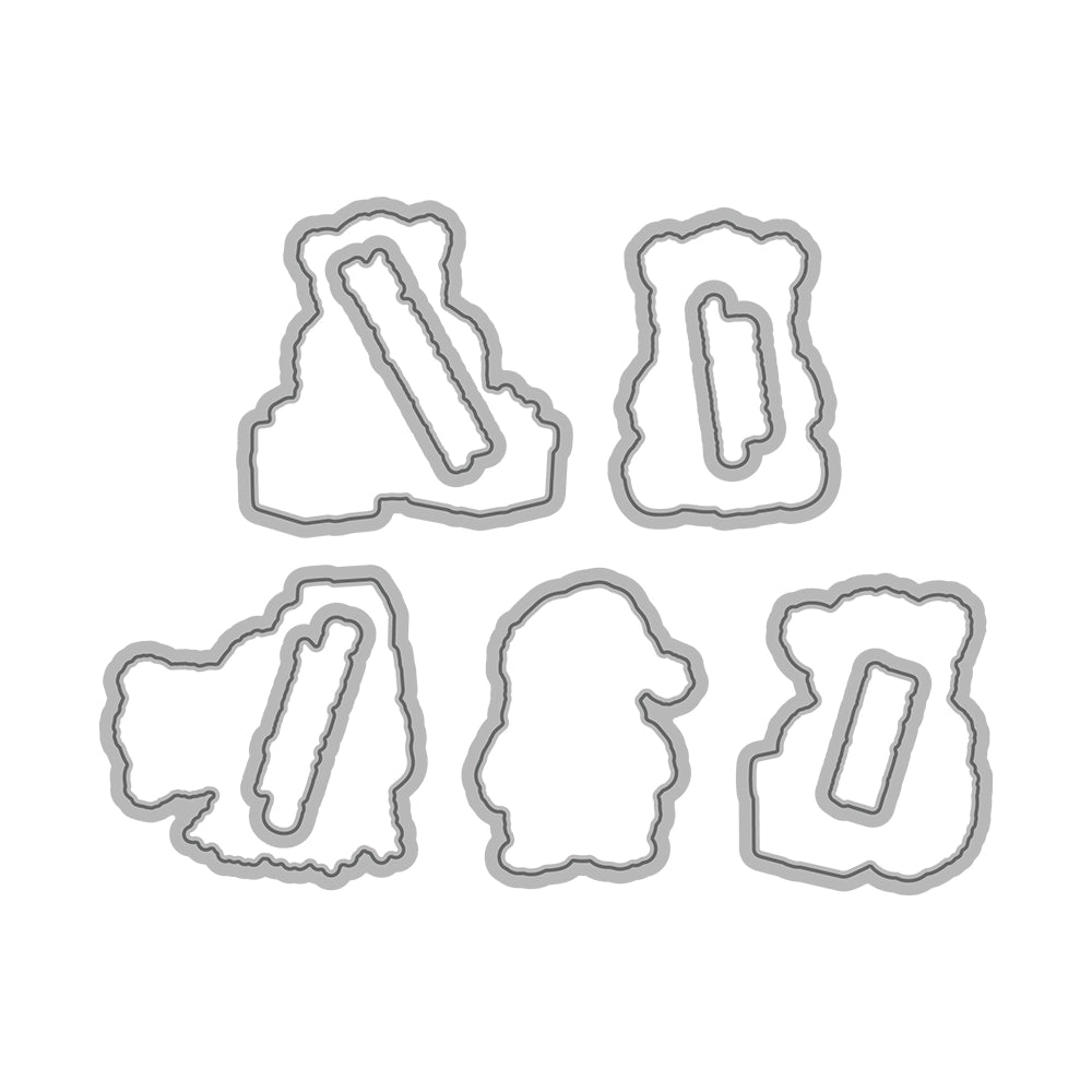 Cute Polar Bear Christmas Gift Dies & Stamps Set