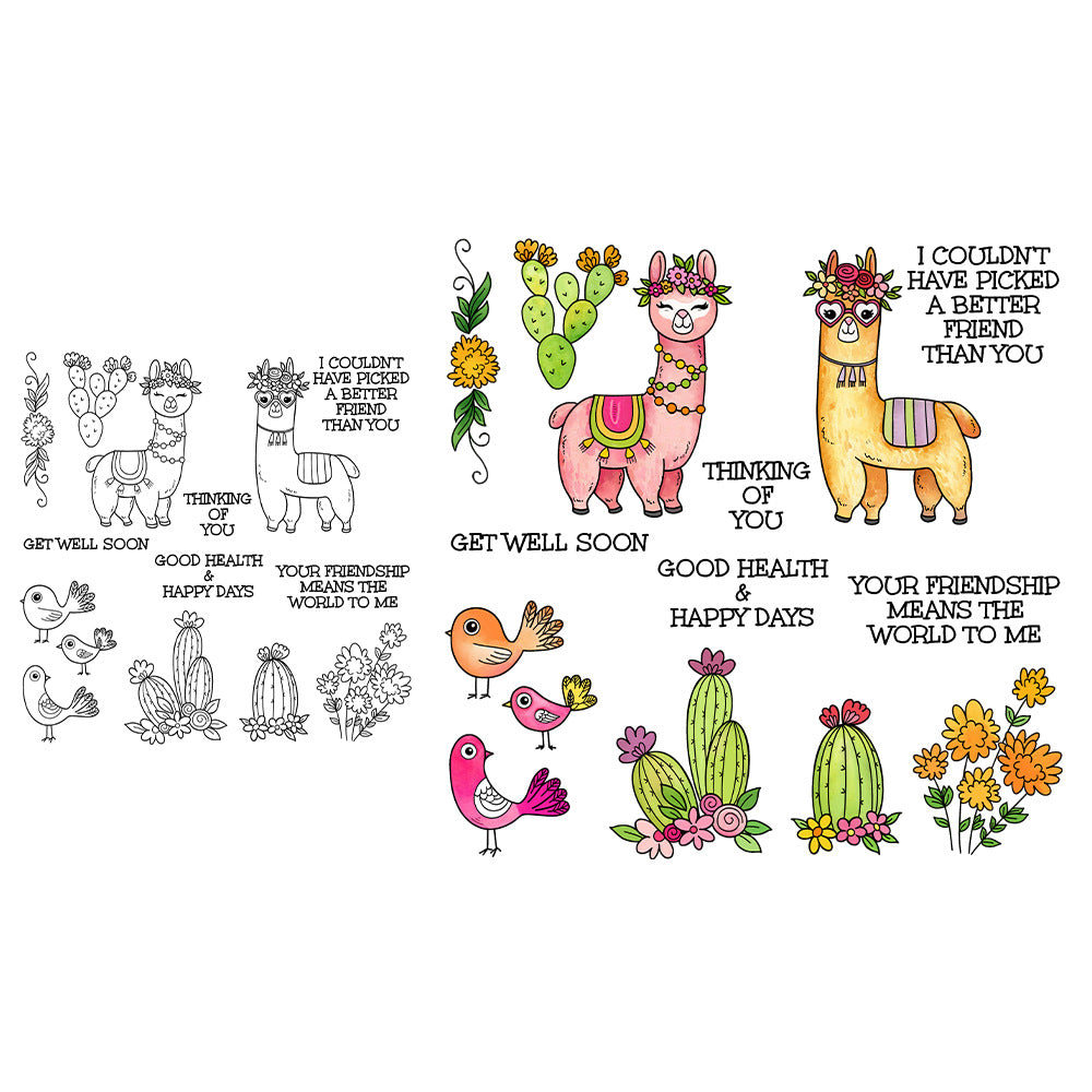 Cactus and Alpaca Clear Stamps