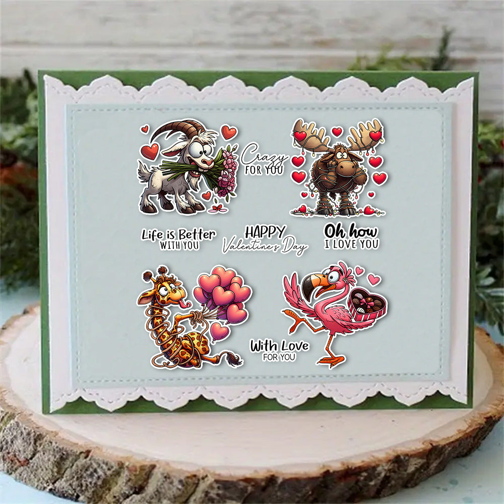 Valentine Animals Dies & Stamps Set