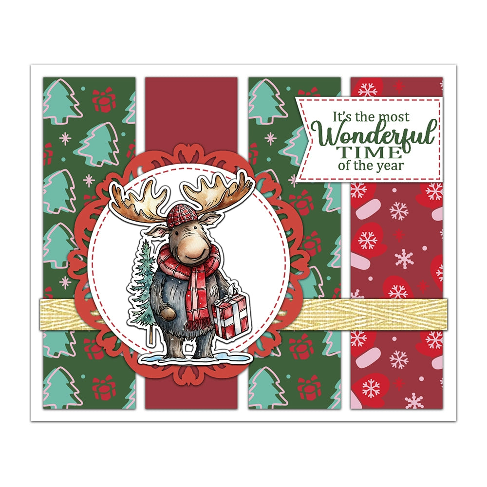 Cute Christmas Elk Dies & Stamps Set
