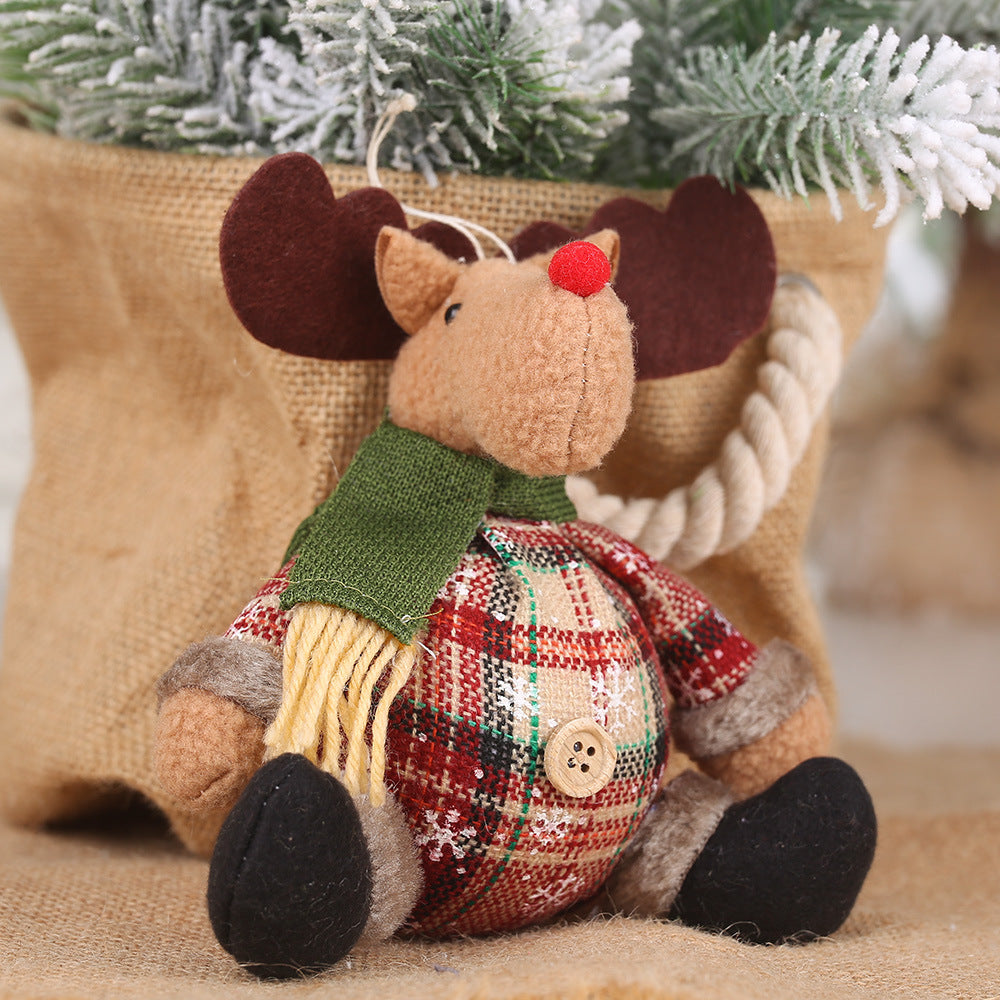 Christmas Plaid Cloth Doll Pendant Decorations