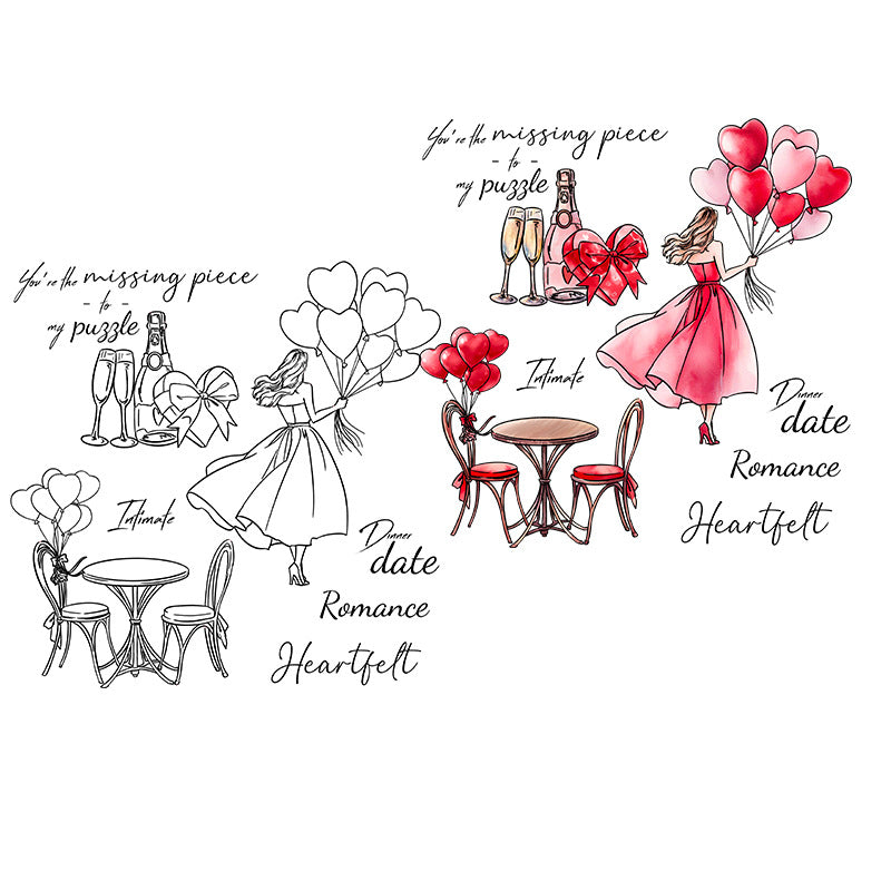 Valentine's Day Theme Dies & Stamps Set