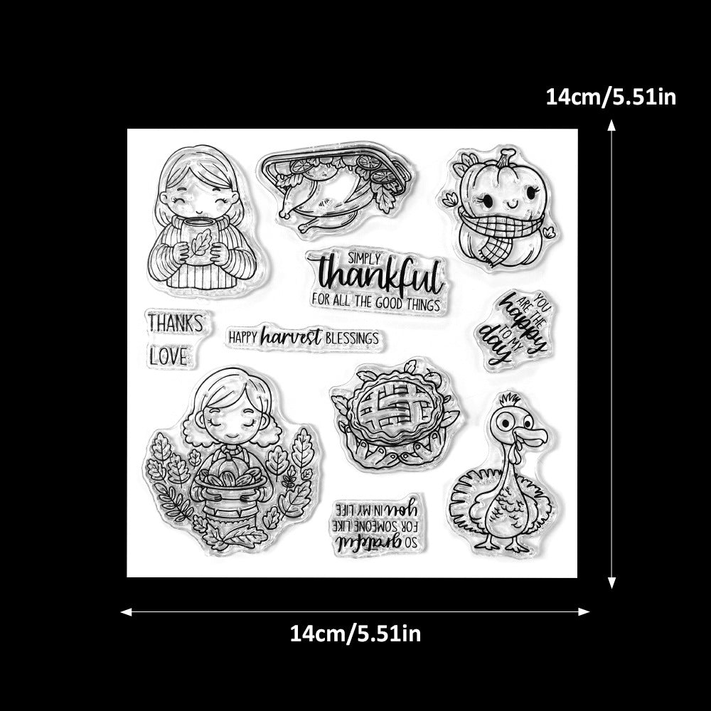 Thanksgiving Theme Dies & Stamps Set