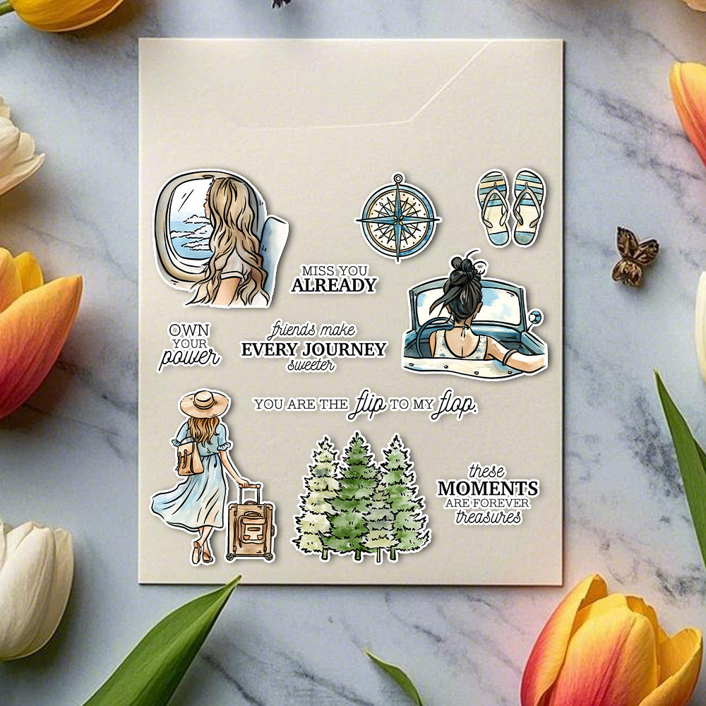 Travel Girl Clear Stamps